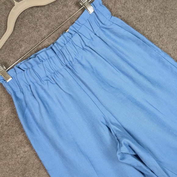 Ann Taylor Pants - Ann Taylor Blue High Rise Tapered Ankle Pants Elastic Paperbag Waist Small NEW